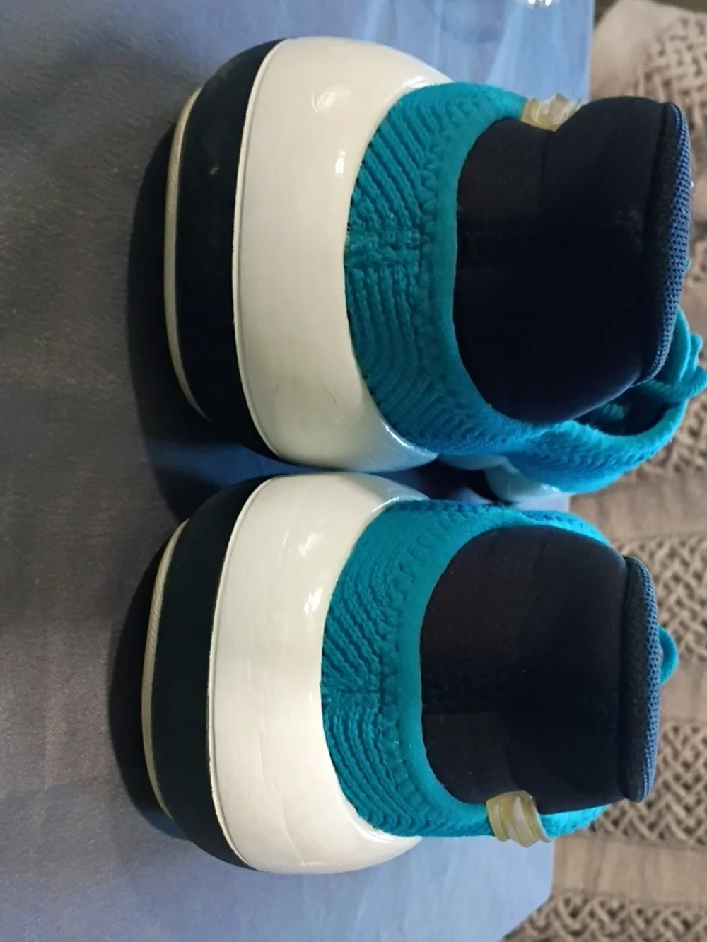 Puma Teal Knit Lace-Up Sneakers